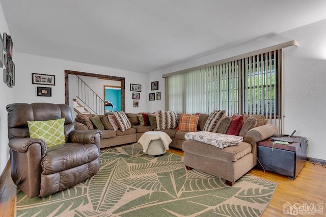 living room featuring hardwood / wood-style flooring
