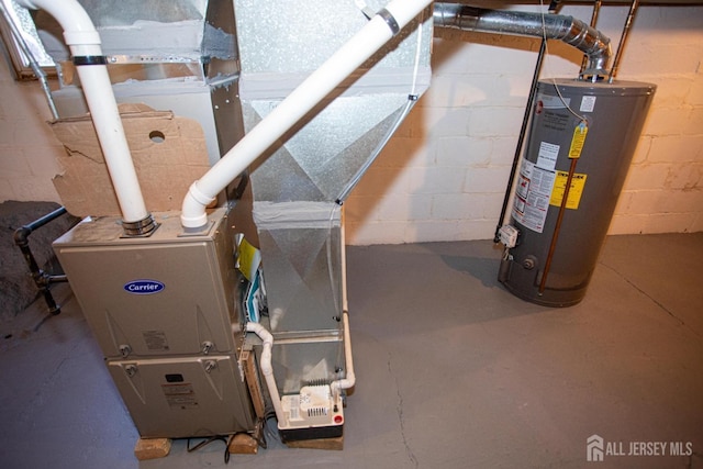 35 Red Bank Rd, Spotswood, NJ 08884 - utility room featuring gas water heater and heating unit