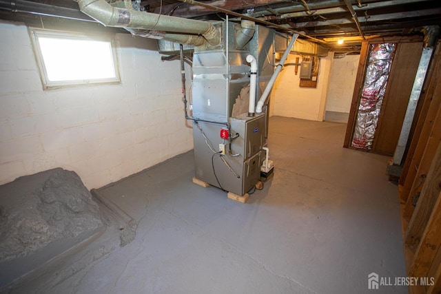 35 Red Bank Rd, Spotswood, NJ 08884 - below grade area featuring heating unit and electric panel