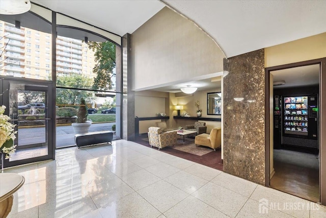 150 Overlook Ave Unit 15E, Hackensack, NJ 07601 - lobby with a towering ceiling and a wall of windows