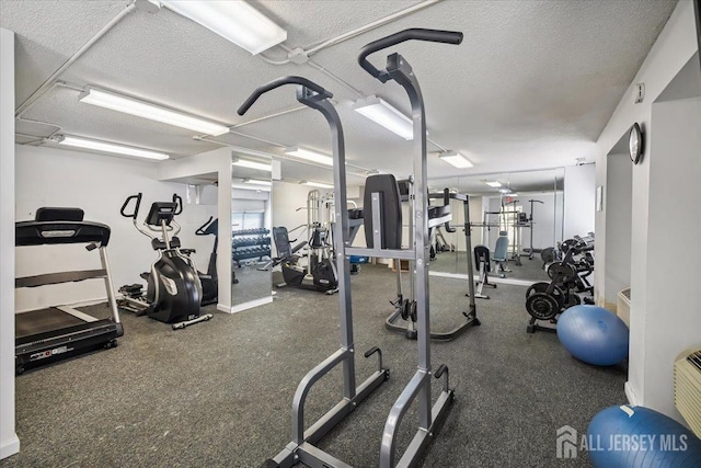 150 Overlook Ave Unit 15E, Hackensack, NJ 07601 - workout area with a textured ceiling