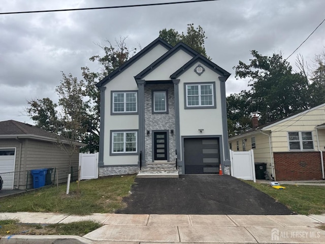 view of front of house with a garage