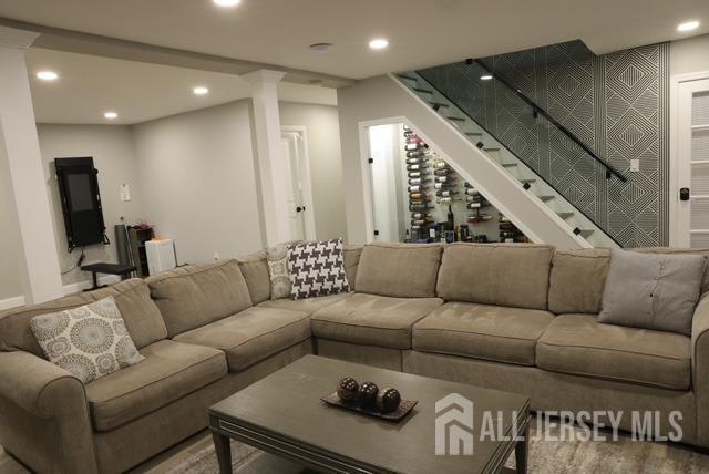 living room featuring hardwood / wood-style floors