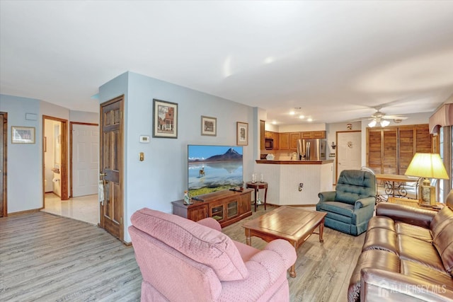 97 Fairway Blvd, Monroe, NJ 08831 - living area with light wood-style flooring and ceiling fan