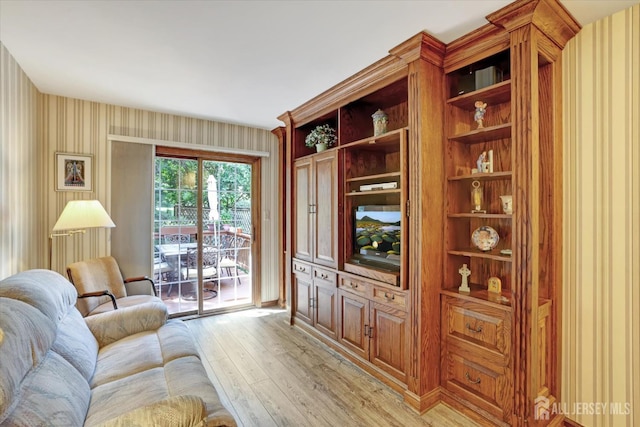 97 Fairway Blvd, Monroe, NJ 08831 - living room featuring wallpapered walls and light wood finished floors