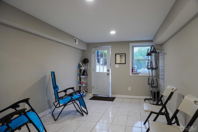 66 Willow Ave, Iselin, NJ 08830 - foyer featuring baseboards, light tile patterned floors, and recessed lighting