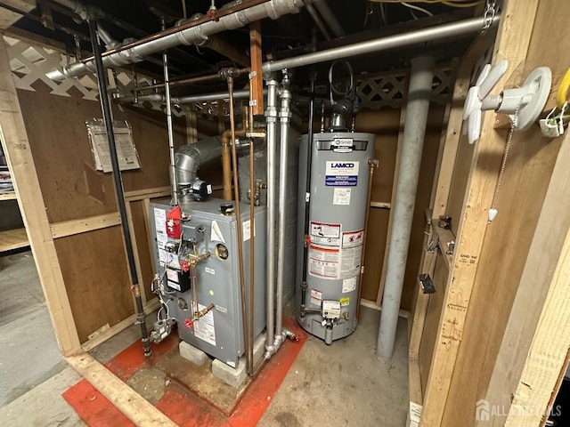 utilities featuring gas water heater