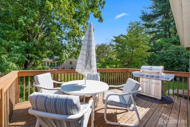 53 Rath Ln, East Brunswick, NJ 08816 - wooden terrace featuring area for grilling and outdoor dining space