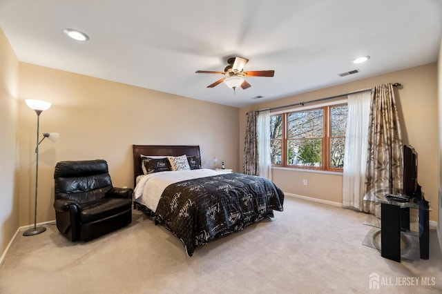 53 Rath Ln, East Brunswick, NJ 08816 - bedroom with carpet floors, ceiling fan, and recessed lighting