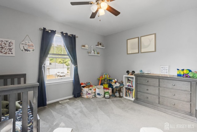 3 Mendon Ct, Howell, NJ 07731 - carpeted bedroom featuring a nursery area and a ceiling fan