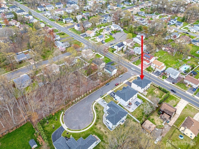 aerial view featuring a residential view