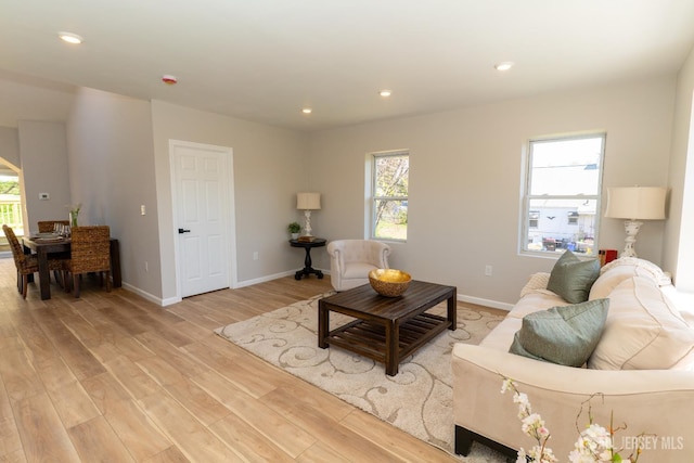 100 Cutters Dock Rd, Woodbridge Proper, NJ 07095 - living area with plenty of natural light, light wood finished floors, and recessed lighting