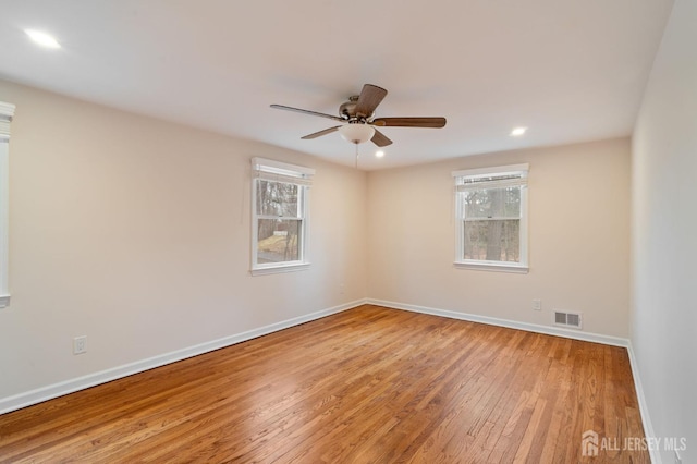 18 Back Bone Hill Rd, Millstone, NJ 08510 - unfurnished room featuring light wood finished floors, plenty of natural light, baseboards, a ceiling fan, and recessed lighting
