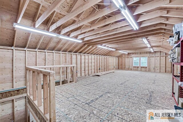 view of unfinished attic