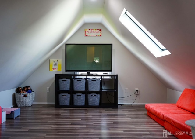 709 Wadsworth Ave, South Plainfield, NJ 07080 - additional living space featuring a skylight, lofted ceiling, and wood finished floors