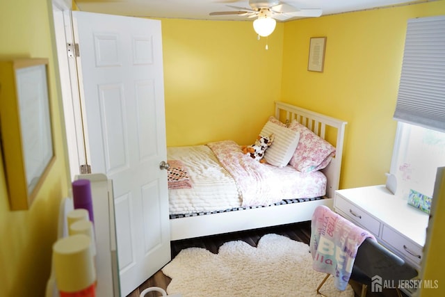 709 Wadsworth Ave, South Plainfield, NJ 07080 - bedroom with wood finished floors and ceiling fan
