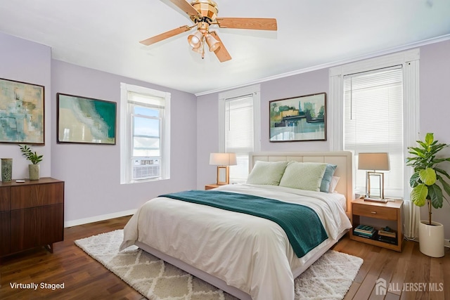 10 W Church St, Jamesburg, NJ 08831 - bedroom featuring wood finished floors, cooling unit, and ceiling fan