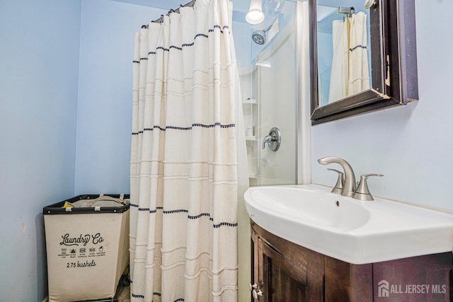 10 W Church St, Jamesburg, NJ 08831 - bathroom with vanity and curtained shower