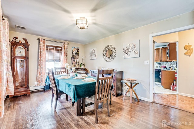 114 Garden Ter, Edison, NJ 08817 - dining room featuring wood finished floors and baseboard heating