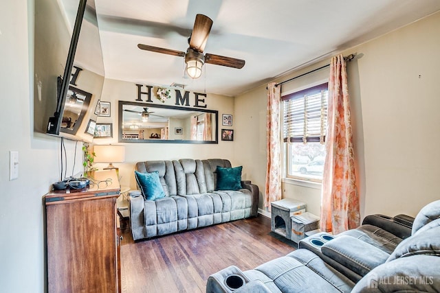 114 Garden Ter, Edison, NJ 08817 - living room with a ceiling fan and wood finished floors