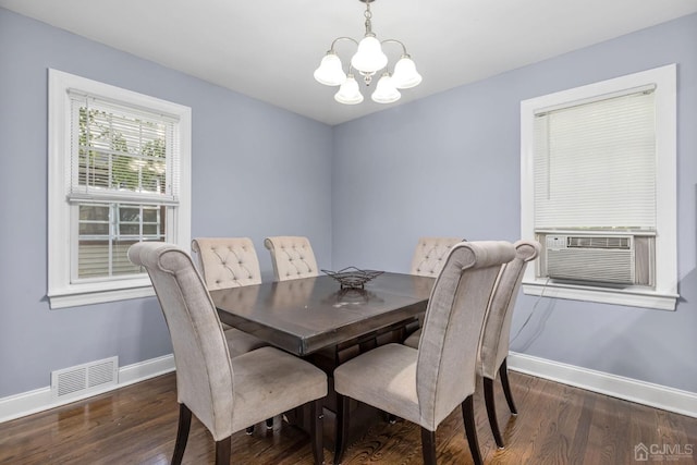 261 New Market Rd, Dunellen, NJ 08812 - dining area with a chandelier, wood finished floors, and cooling unit