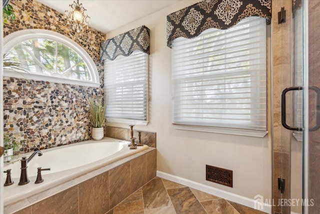 11 Cardinal Ct, Old Bridge, NJ 08857 - full bath featuring a bath, a stall shower, and baseboards
