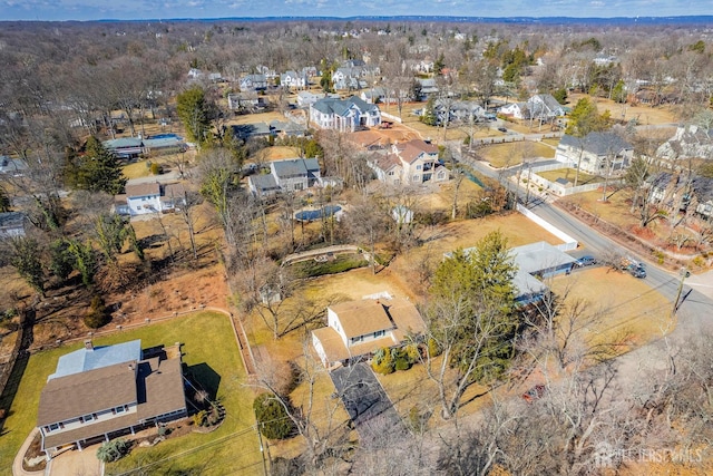 aerial view with a residential view