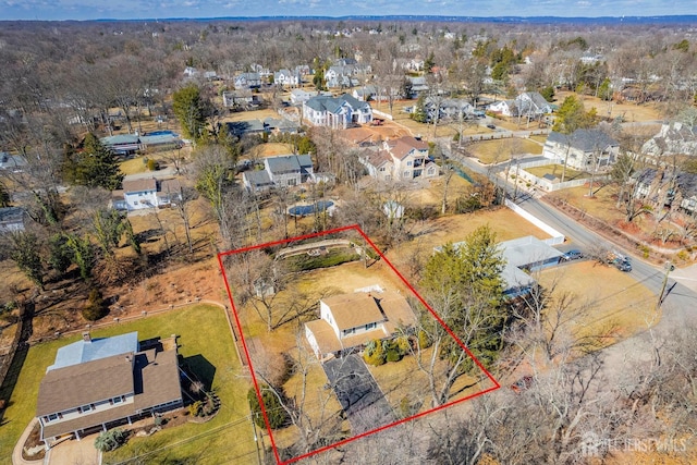 aerial view with a residential view