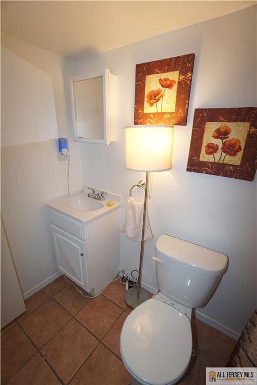 25 Clover Ave, Colonia, NJ 07067 - bathroom featuring vanity, tile patterned floors, toilet, and baseboards