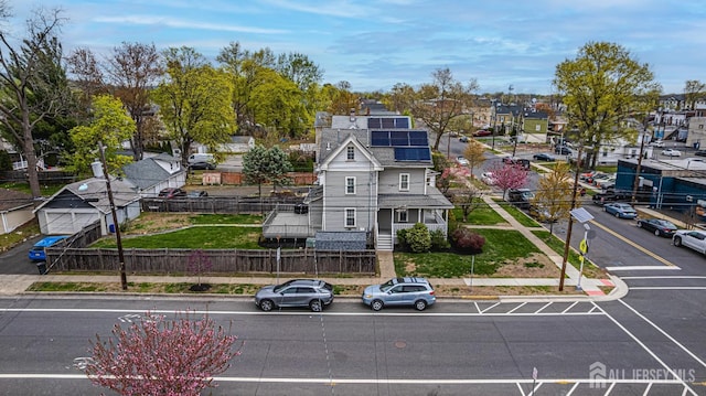aerial perspective of suburban area