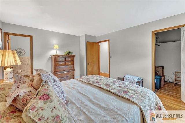 323 Green St, Woodbridge Proper, NJ 07095 - bedroom with light wood-style floors, a closet, and a spacious closet