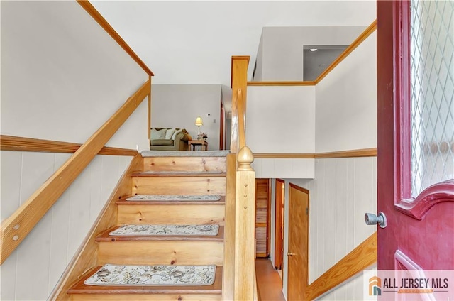 323 Green St, Woodbridge Proper, NJ 07095 - staircase with wainscoting