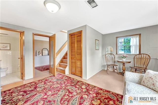 323 Green St, Woodbridge Proper, NJ 07095 - living area featuring stairs