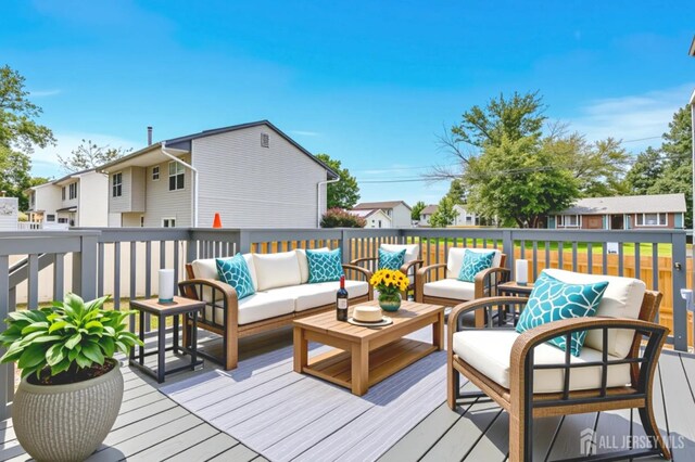65 Bayview St, Aberdeen, NJ 07721 - deck featuring outdoor lounge area and a residential view