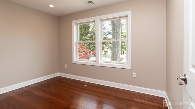 234 Rose St, Metuchen, NJ 08840 - empty room with baseboards, dark wood-style floors, and recessed lighting