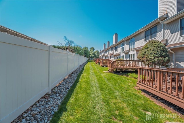 675 Raritan Rd, Clark, NJ 07066 - view of yard with a wooden deck