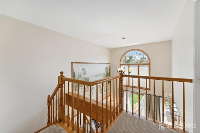 675 Raritan Rd, Clark, NJ 07066 - stairway featuring a chandelier