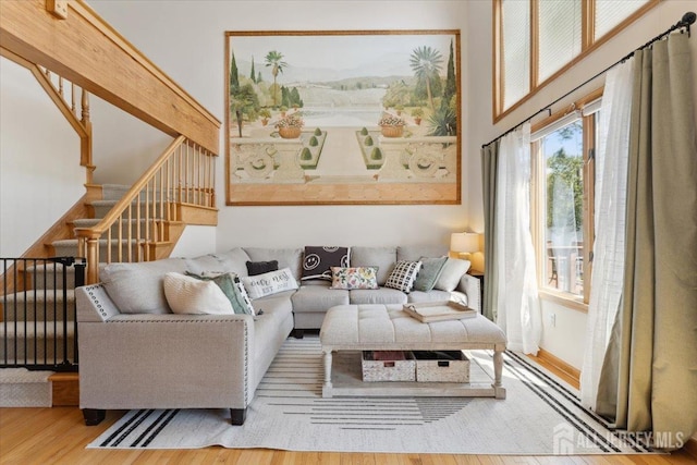 675 Raritan Rd, Clark, NJ 07066 - living area featuring wood finished floors and stairs