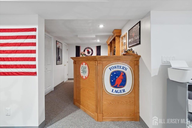 675 Raritan Rd, Clark, NJ 07066 - corridor featuring carpet flooring, recessed lighting, and baseboards