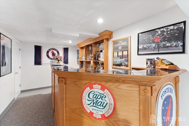 675 Raritan Rd, Clark, NJ 07066 - indoor dry bar featuring carpet, recessed lighting, and baseboards