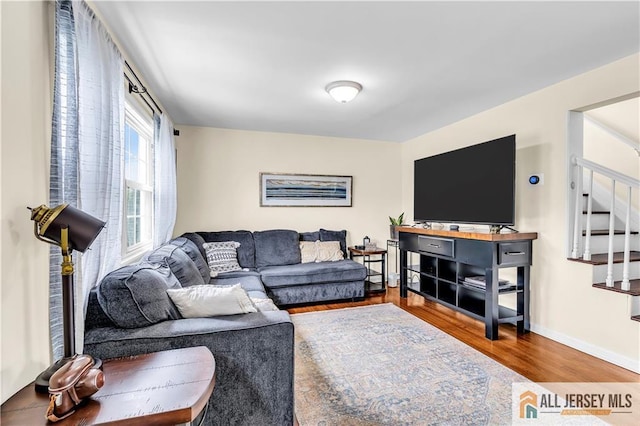 11 Donna St, East Brunswick, NJ 08816 - living area with stairway and wood finished floors