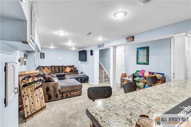 11 Donna St, East Brunswick, NJ 08816 - living area featuring carpet flooring and stairs