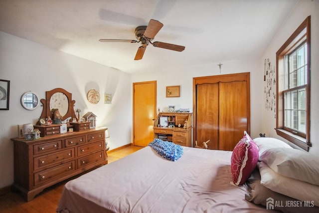 42 Frederick St, Carteret, NJ 07008 - bedroom featuring ceiling fan and wood finished floors