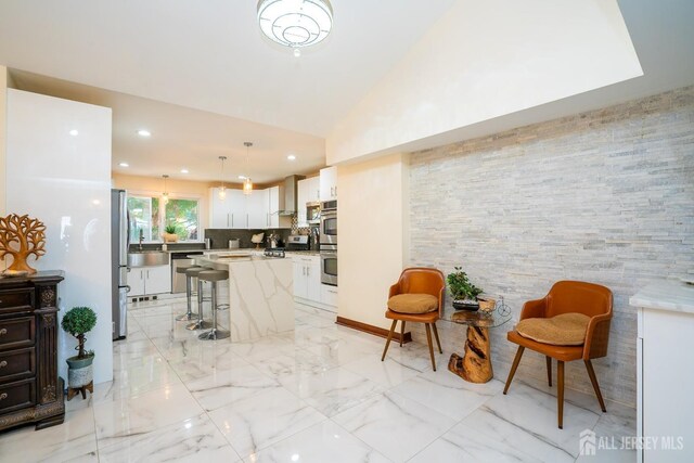 interior space with lofted ceiling