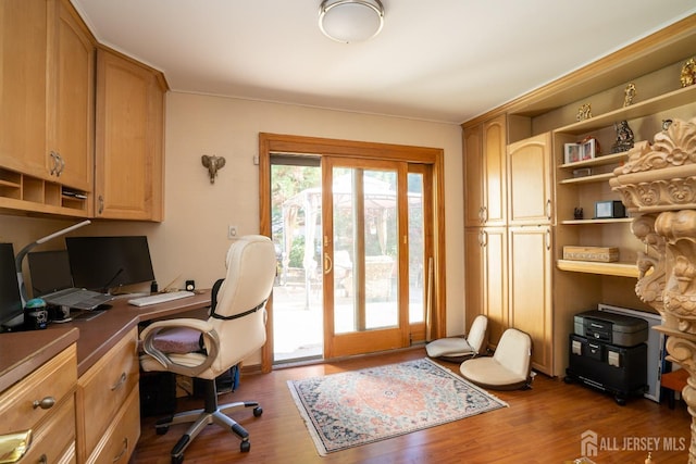 office area featuring dark hardwood / wood-style flooring