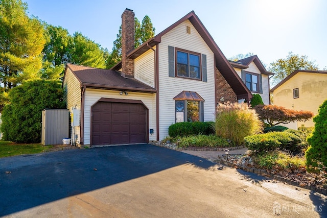 front facade with a garage