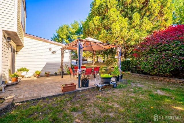 view of patio / terrace featuring a gazebo