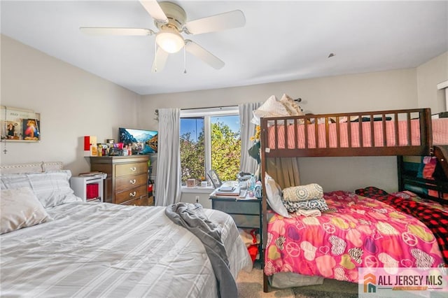 156 George St, New Brunswick, NJ 08901 - carpeted bedroom featuring a ceiling fan