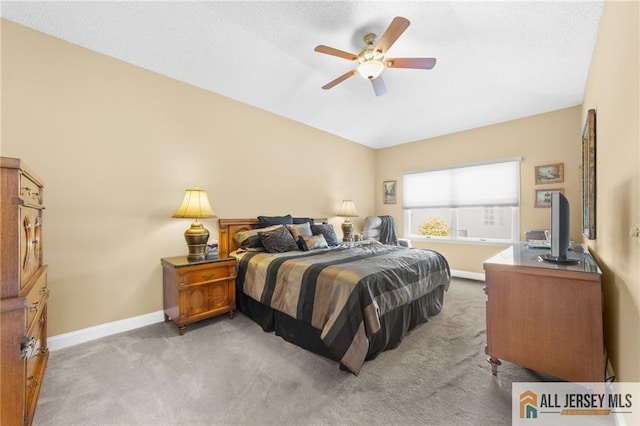 24 Birmingham Ln, Monroe, NJ 08831 - bedroom featuring light colored carpet, vaulted ceiling, and a ceiling fan