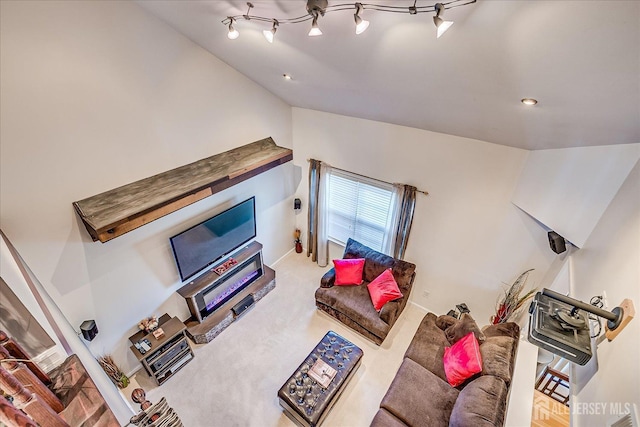 55 Renaissance Ln, New Brunswick, NJ 08901 - living room with lofted ceiling and carpet